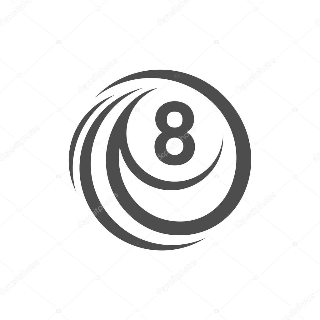 Billiards logo design vector. Sport labels for poolroom. Billiards club logo template.