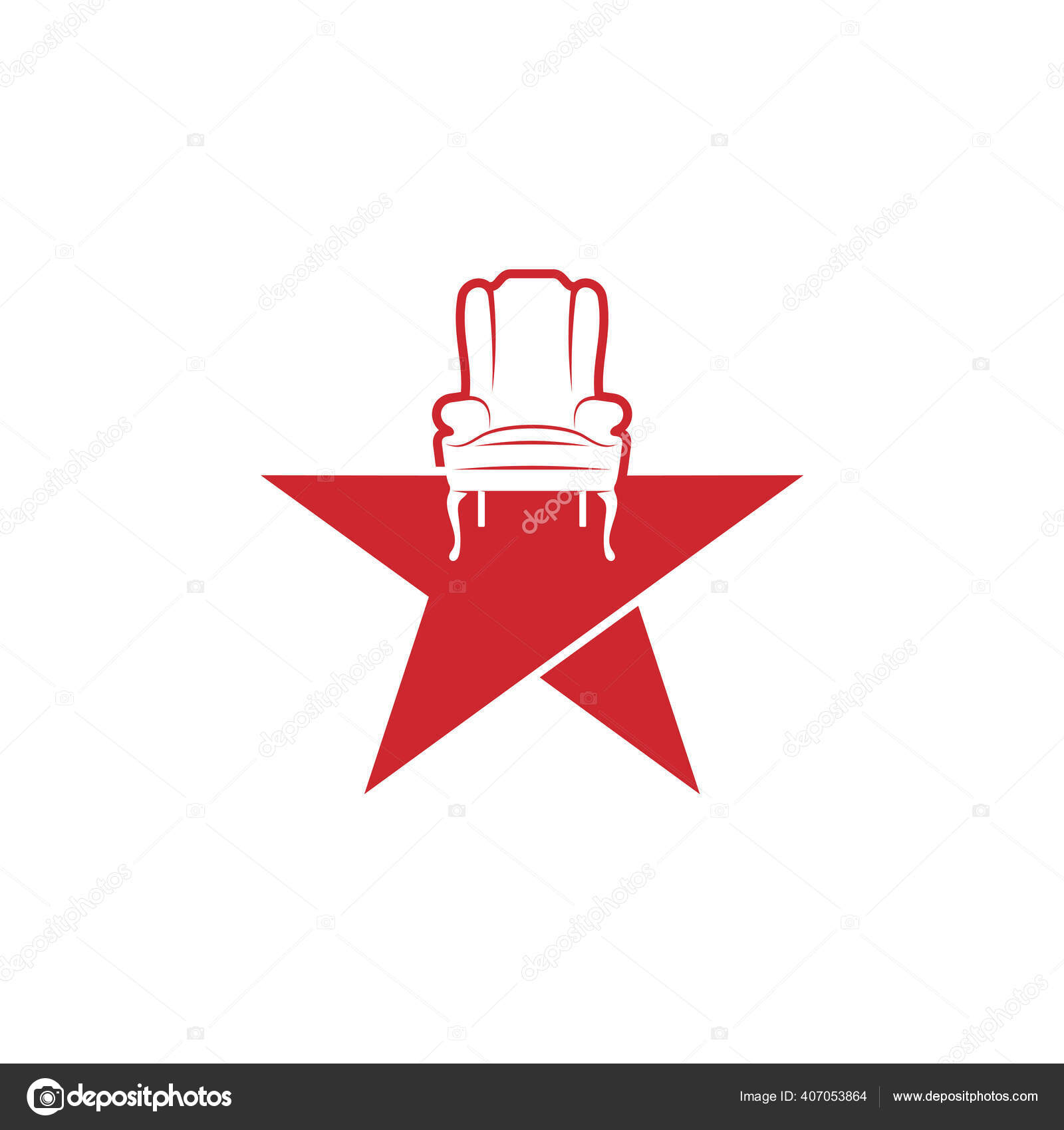 Modèle Vectoriel Conception Logo Meubles Étoile Symbole Icône Mobilier Maison image vectorielle