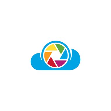 Bulut Kamerası logo tasarım vektör şablonu, Kamera Fotoğrafçılık logosu kavramları
