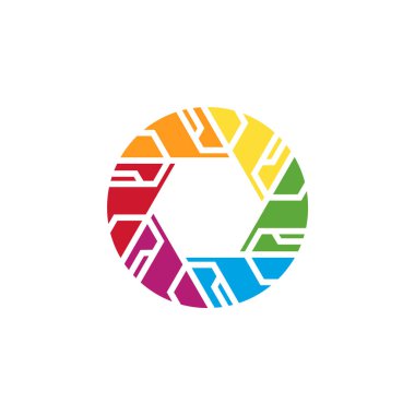 Teknik Kamera logo tasarım vektör şablonu, Kamera Fotoğrafçılık logosu kavramları