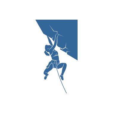 Klasik dağ tırmanış vektör logosu ve etiketleri ayarlandı. Spor tırmanışı, amblem tırmanışı, tırmanma hobisi