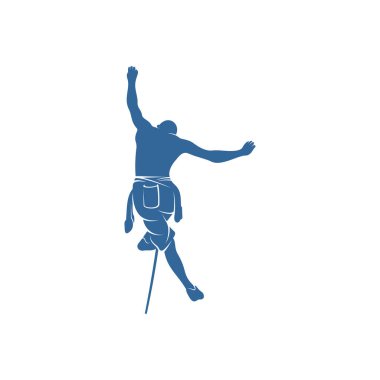 Klasik dağ tırmanış vektör logosu ve etiketleri ayarlandı. Spor tırmanışı, amblem tırmanışı, tırmanma hobisi