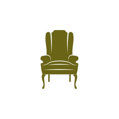 Mobilya Logosu Tasarım Vektör Şablonu. Sandalyeler, kanepeler, masalar ve ev mobilyalarının sembolü ve simgesi.