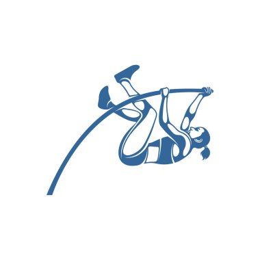 Yüksek atlama vektör çizimi, Atletik Yüksek atlama logosu şablonu