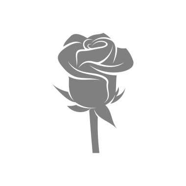 Gül Çiçeği tasarım vektör çizimi, Çiçek logo şablonu