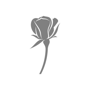Gül Çiçeği tasarım vektör çizimi, Çiçek logo şablonu
