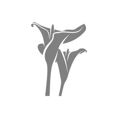 Gül Çiçeği tasarım vektör çizimi, Çiçek logo şablonu