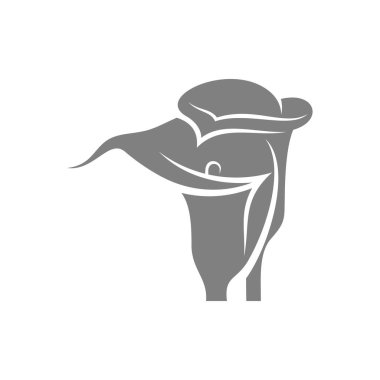 Gül Çiçeği tasarım vektör çizimi, Çiçek logo şablonu