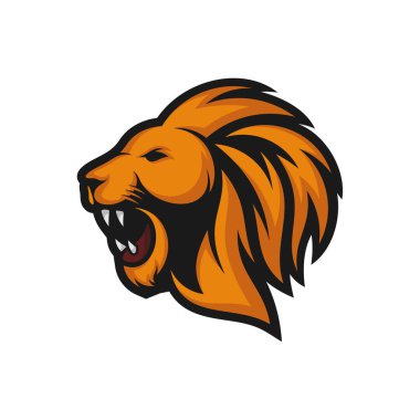 Aslan logosu tasarım vektörü, aslan logosu şablonu, illüstrasyon