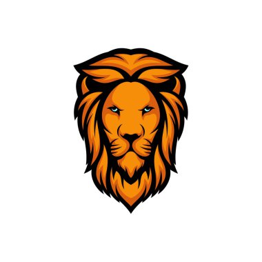 Aslan logosu tasarım vektörü, aslan logosu şablonu, illüstrasyon