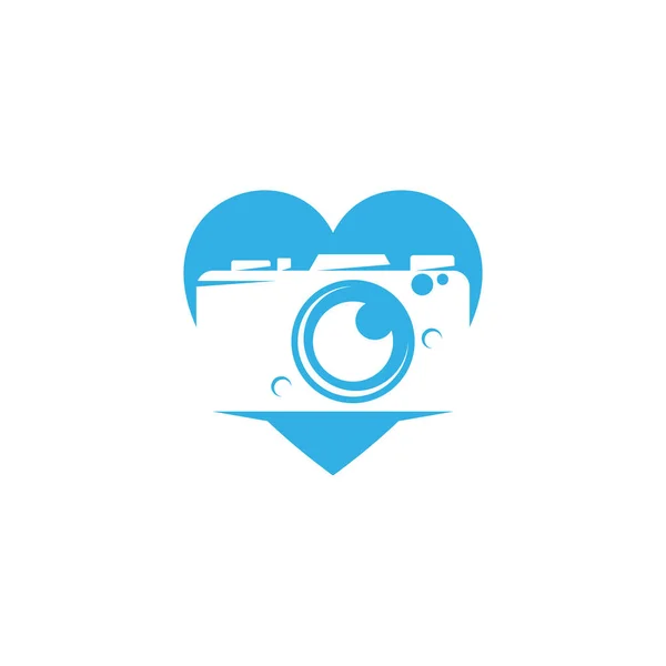 Love Camera Logo Design Vector Template Camera Photography Logo Concepts — 스톡 벡터