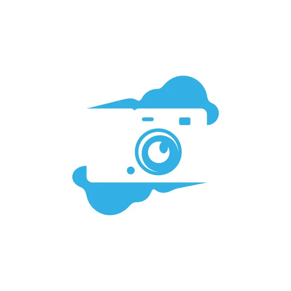 Cloud Camera Logo Design Vector Template Camera Photography Logo Concepts — Stock Vector