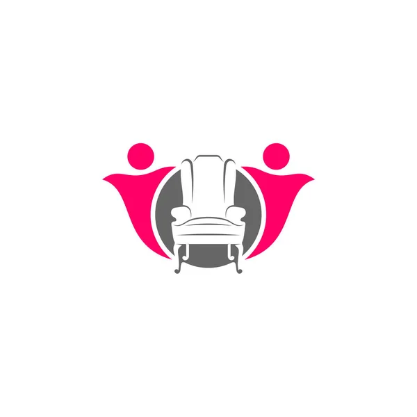Άτομα Λογότυπο Επίπλων Σχεδιασμός Διάνυσμα Πρότυπο Σύμβολο Και Εικονίδιο Της — Διανυσματικό Αρχείο