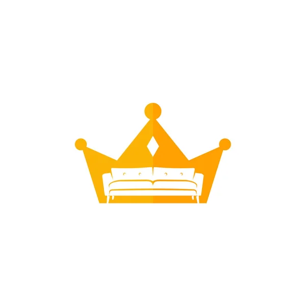 King Furniture Logo Design Vector Template Symbol Icon Home Furnishings — Stock Vector