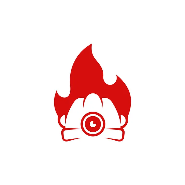 Szablon Logo Górnictwa Koncepcją Ognia Stylowa Monochromatyczna Ilustracja Wektora — Wektor stockowy
