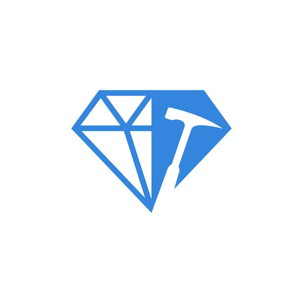 Mining Logo Template Diamond Concept Stylish Monochrome Vector Illustration — Stock Vector