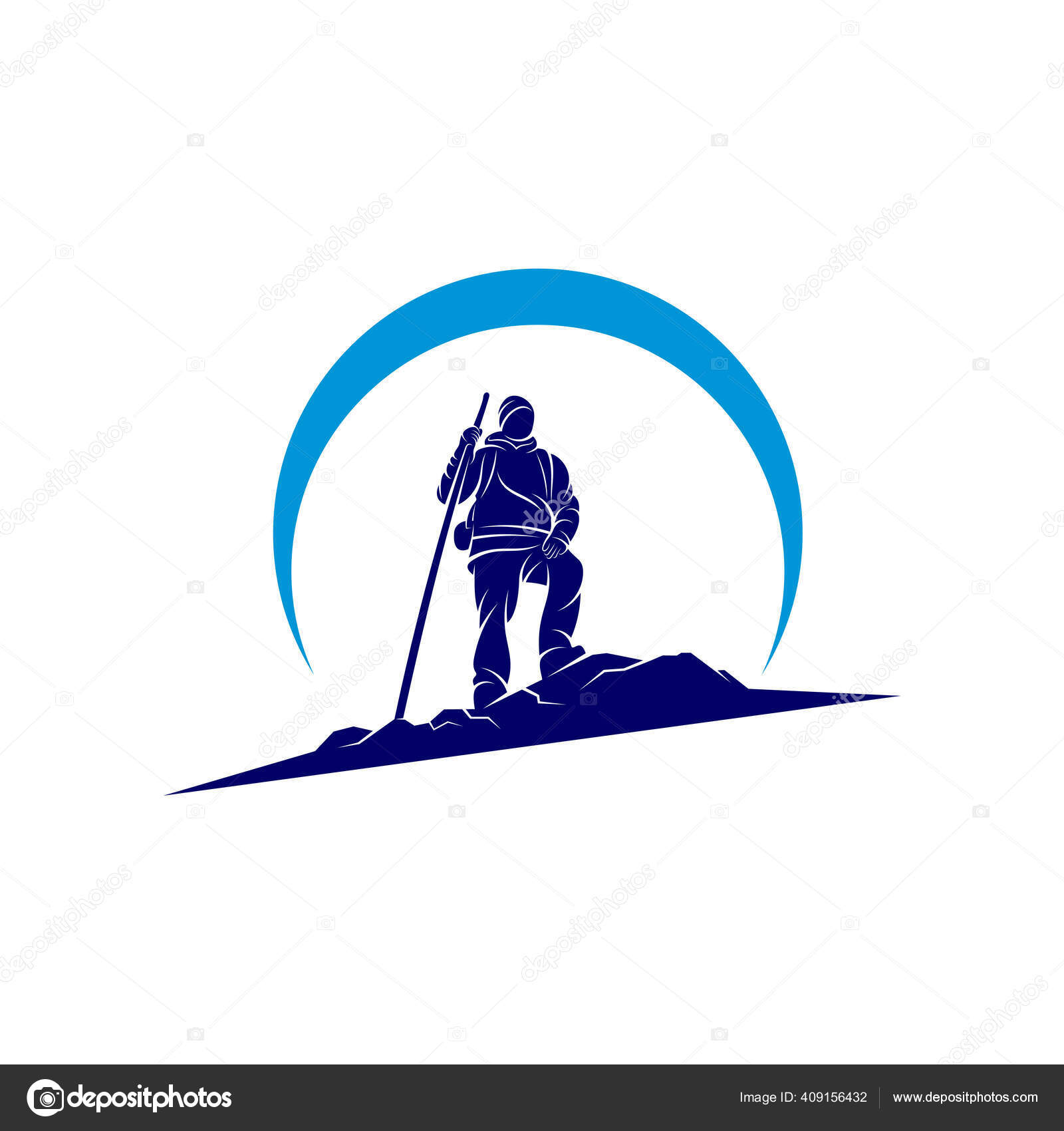 Templat Desain Logo Pendaki Vektor Logo Aktivitas Simbol Outdoor Stok Vektor C Ssports 409156432