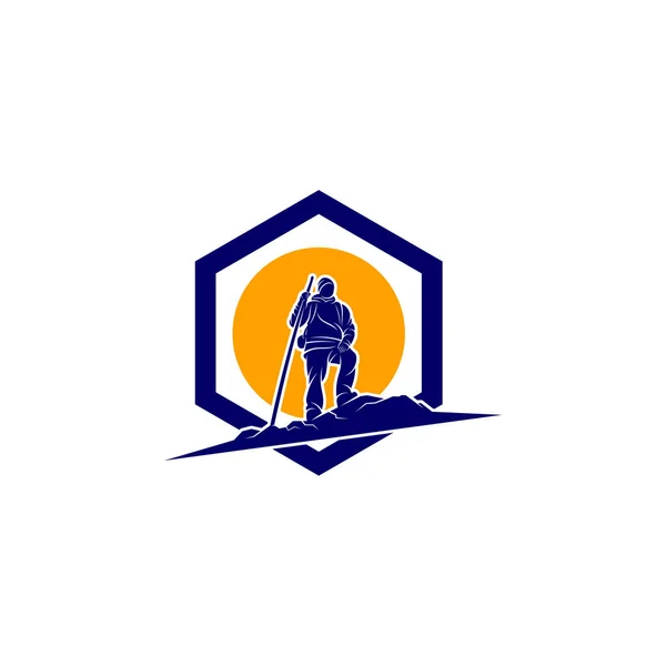Plantilla Vectorial Diseño Logotipo Climber Símbolo Logo Actividad Aire Libre — Vector de stock