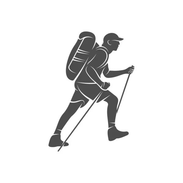 Modello Vettoriale Progettazione Logo Climber Simbolo Logo Attività Outdoor — Vettoriale Stock
