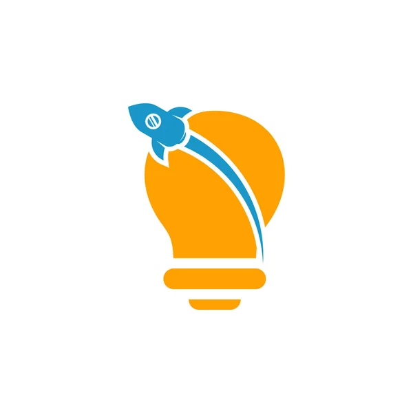 Шаблон Логотипа Ракеты Носителя Иконки Луковицы Креативный Дизайн Символ — стоковый вектор