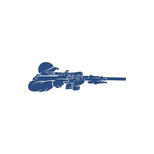 Modelo Design Logotipo Exército Atirador Gráficos Vetoriais Para Projetar — Vetor de Stock