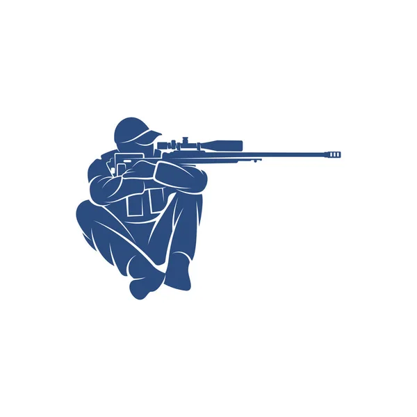 Sniper Armáda Logo Design Šablony Vektorová Grafika Pro Návrh — Stockový vektor