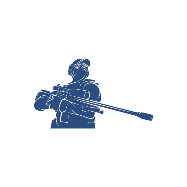 Sniper Armáda Logo Design Šablony Vektorová Grafika Pro Návrh — Stockový vektor