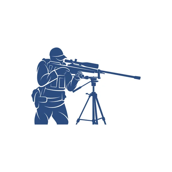 Keskin Nişancı Ordusu Logosu Tasarım Şablonu Tasarlanacak Vektör Grafikleri — Stok Vektör