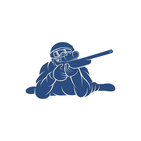 Шаблон Дизайну Логотипу Армії Снайпера Векторна Графіка Проектування — стоковий вектор