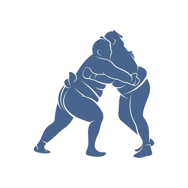 Sumo Fighter Logo Design Template Vector Graphics Design — Stock Vector