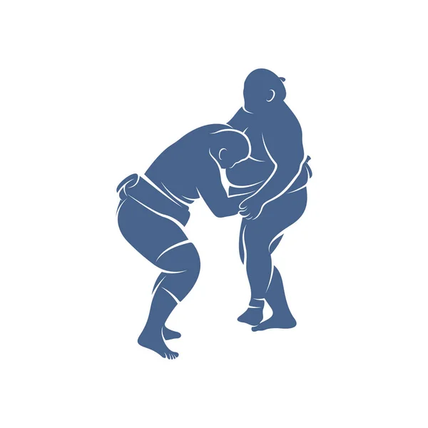 Sumo Fighter Logo Ontwerp Template Vector Graphics Ontwerpen — Stockvector