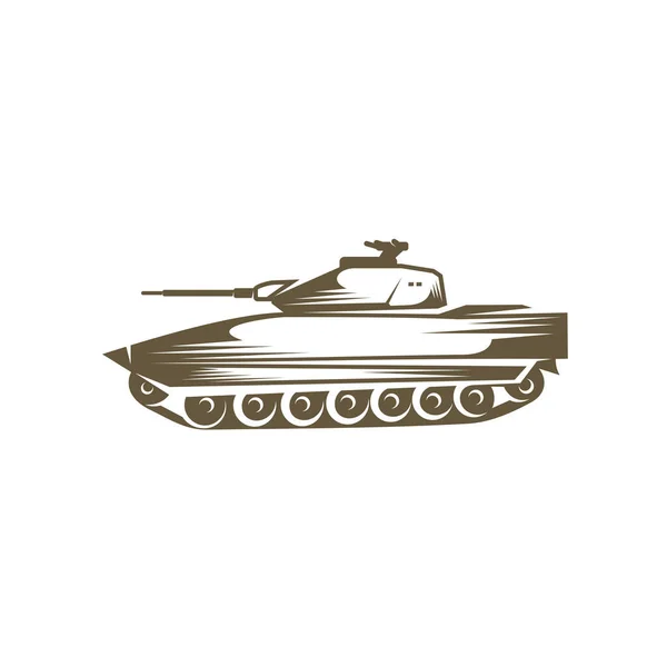 Diseño Del Logo Del Tanque Batalla Vector Tanque Camuflaje Dibujo — Vector de stock