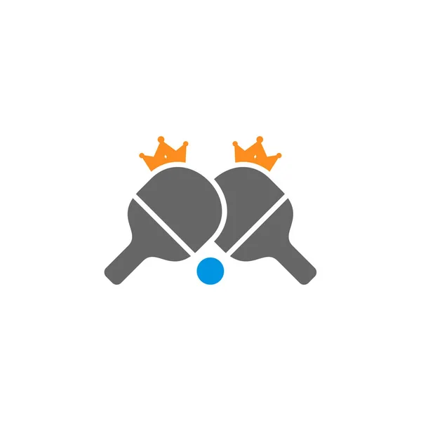 King Tennis Table Concepts Conception Logo Illustration Vectorielle Étiquettes Sport — Image vectorielle