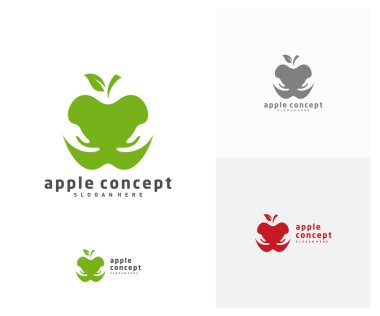 Apple Care logo tasarım vektör şablonu, Fruits Apple simgesi