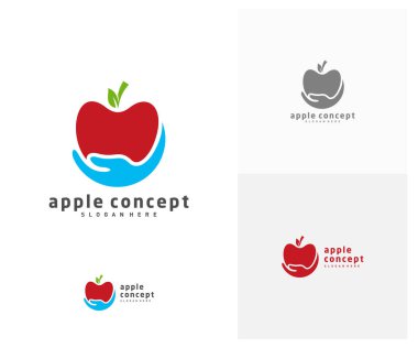 Apple Care logo tasarım vektör şablonu, Fruits Apple simgesi