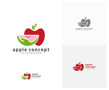 Apple Care logo tasarım vektör şablonu, Fruits Apple simgesi