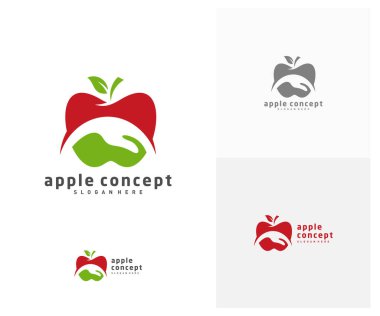 Apple Care logo tasarım vektör şablonu, Fruits Apple simgesi
