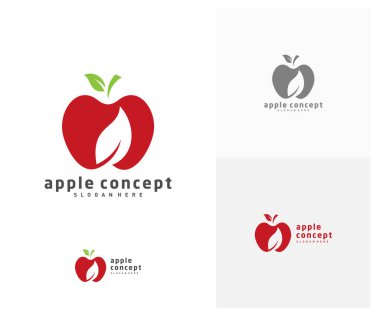 Apple logo tasarım vektör şablonu, Fruits Apple simgesi