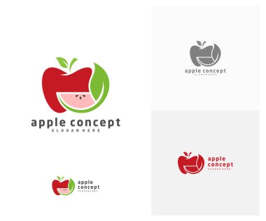 Apple logo tasarım vektör şablonu, Fruits Apple simgesi