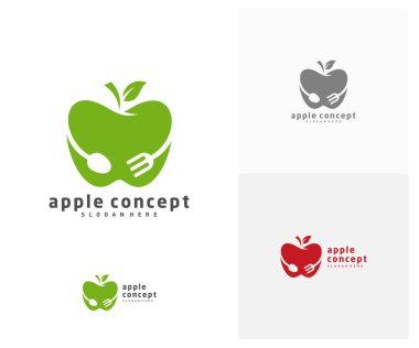 Apple logo tasarım vektör şablonu, Fruits Apple simgesi