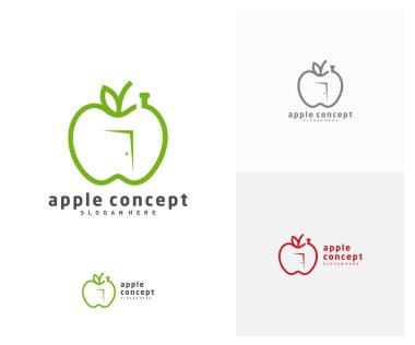 Apple House logo tasarım vektör şablonu, Fruits Apple simgesi