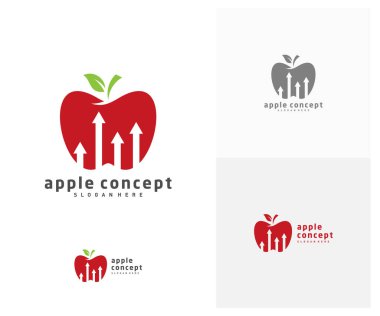 İstatistikler Apple logo tasarım vektör şablonu, Fruits Apple simgesi