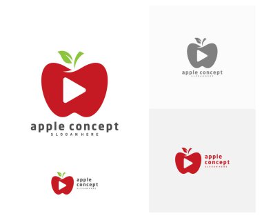 Apple logo tasarım vektör şablonu, Fruits Apple simgesi