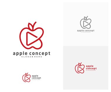 Apple logo tasarım vektör şablonu, Fruits Apple simgesi