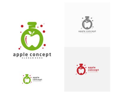Lab Apple logo tasarım vektör şablonu, Fruits Apple simgesi