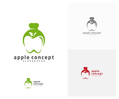 Lab Apple logo tasarım vektör şablonu, Fruits Apple simgesi