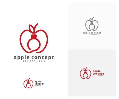 Lab Apple logo tasarım vektör şablonu, Fruits Apple simgesi