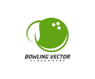 Yaprak logo şablonu tasarım vektörü, illüstrasyon, yaratıcı sembol, simge ile bowling