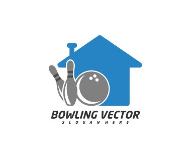 Bowling Evi logosu tasarım vektörü, İllüstrasyon, Yaratıcı sembol, Simge