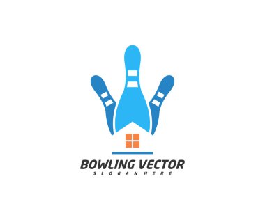 Bowling Evi logosu tasarım vektörü, İllüstrasyon, Yaratıcı sembol, Simge